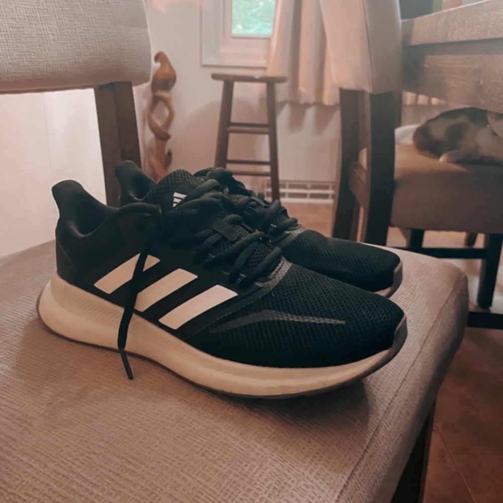 Black with White Striped Adidas Sneaker